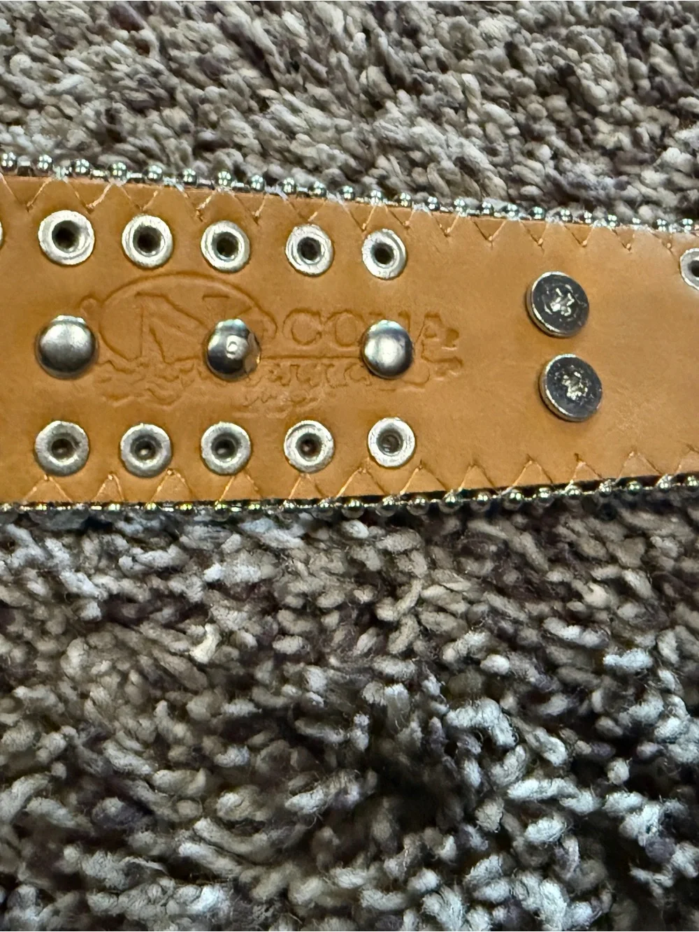 Nocona Black Studded Kids Belt with Silver Cross Accents